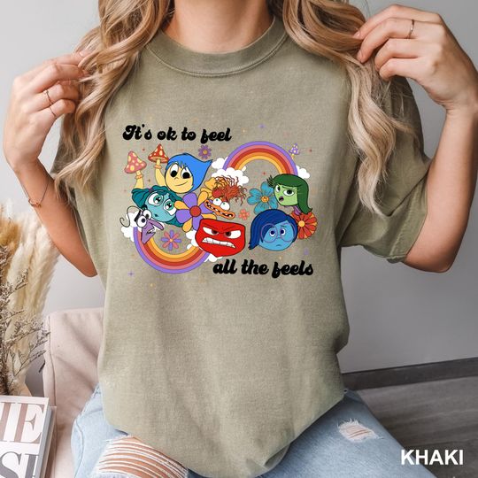 Discover Pixar Inside Out 2 Shirt, It'S Okay To Feel All The Feels, Inside Out Movie Shirt, Pixar Inside Out Shirts, Comfort Colors Shirt, 132336