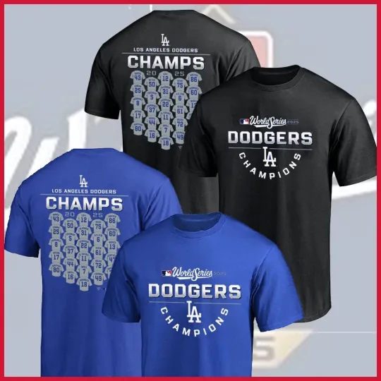 Discover Los Angeles Dodgers 2025 World Series Champions Double Sided T-Shirt