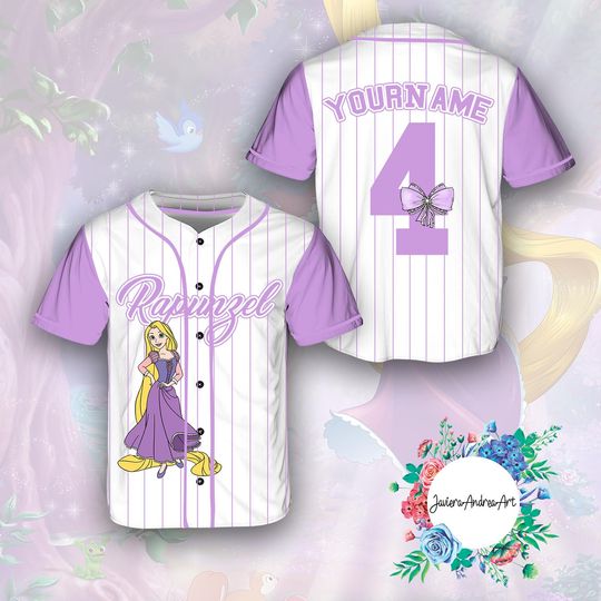 Discover Custom Rapunzel Collection Baseball Jersey, Disney Princess Rapunzel Jersey, Disney Baseball Jersey Sports Cute Gifts For Fans