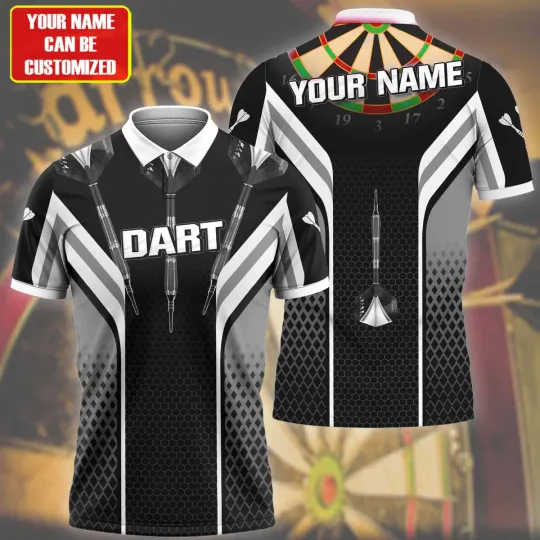 Discover Personalized Name Darts Polo shirt, Dart Player Uniform, Best Dart Player Gift