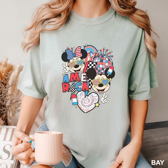 Discover Mickey and Minnie USA Shirt, Comfort Colors, Disney American 4th of July Shirt, Fourth of July Disney Tee,4th Of July Patriotic Shirt,132964