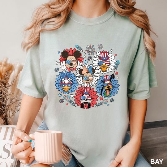 Discover Mickey & Friends Happy 4th Of July Shirt, Comfort Colors, Retro Disney Fourth Of July Shirt,Happy 4th Of July, Disney Family Trip Tee,132977