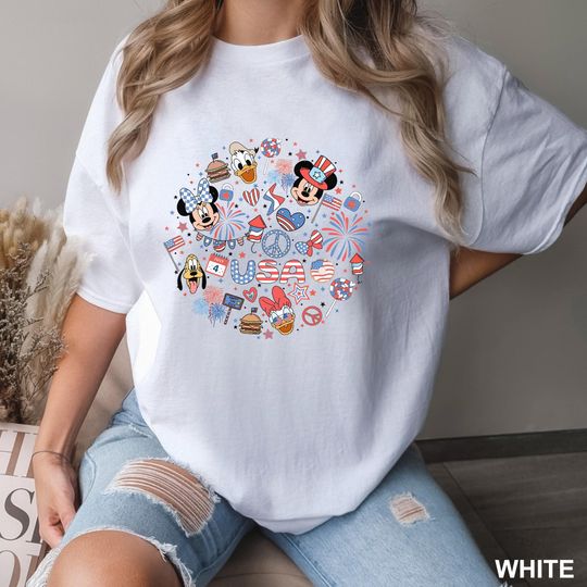 Discover Mickey & Friends Happy 4th Of July Shirt, Comfort Colors, Retro Disney Fourth Of July Shirt,Happy 4th Of July, Disney Family Trip Tee,132978