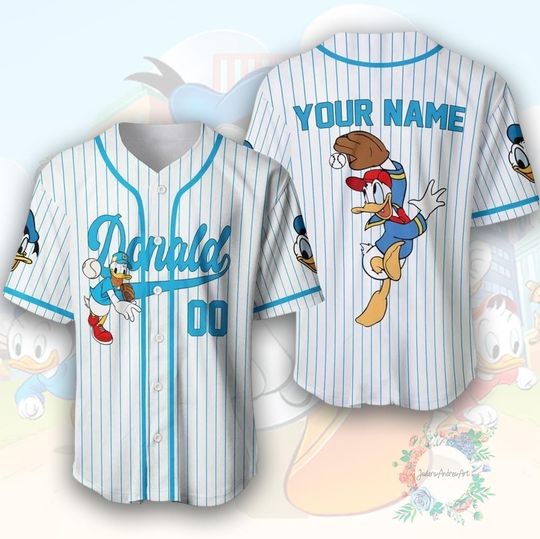 Discover Custom Disney Donald Duck Collection Baseball Jersey, Disney Donald Duck Jersey, Disneyland Team Matching Outfit.