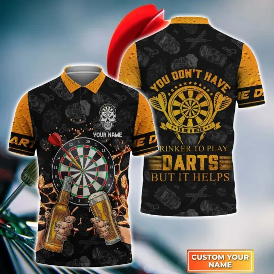 Discover You Don't Have To Be A Beer Drinker To Play Darts Polo Shirt, Dart Shirt, Sports