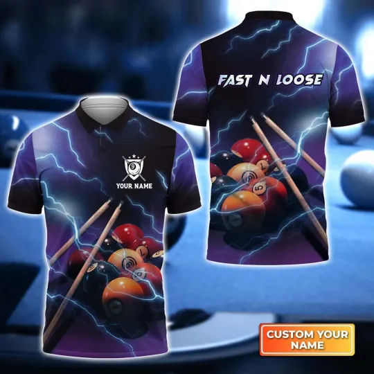 Discover Fast N Loose Team 3D Polo Shirt Gift For Billiard Players, Billiard shirt for me