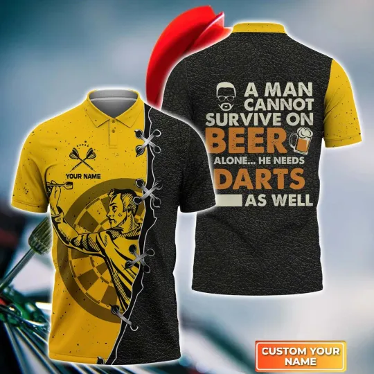 Discover Personalized darts 3D shirt, Darts 3D Polo Shirt For Darts Player, Men's Polo Sh