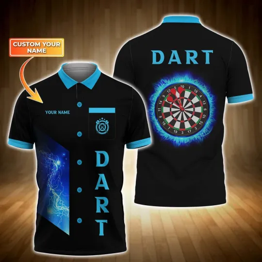 Discover Personalized 3D Polo Shirt Gifts for Darts Lovers Perfect Darts Player Outfit