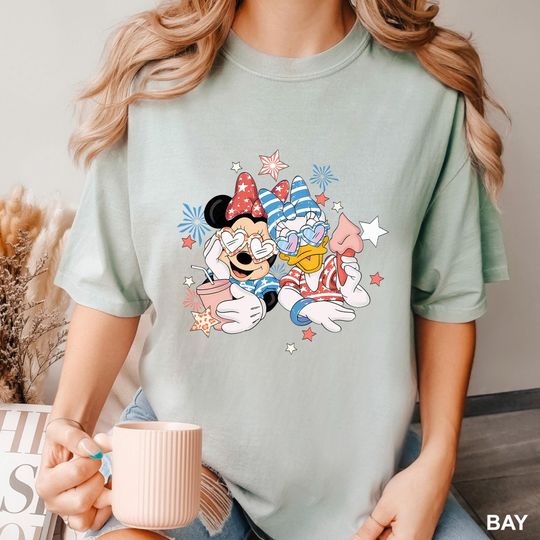 Discover Minnie And Daisy July 4th Shirt, Comfort Colors Shirt, Girls Trip Shirt, Best Friends Matching Shirt, Minnie And Daisy Besties Shirt, 132946