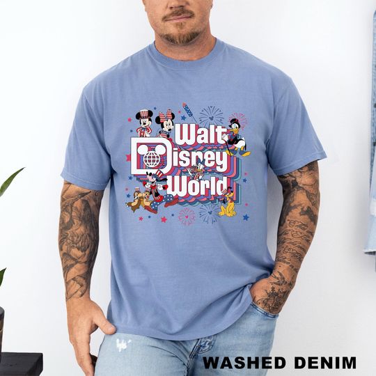 Discover Mickey & Friends 4th Of July Shirt, Comfort Colors, Retro Disney Fourth Of July Shirt, Happy 4th Of July, Walt Disney World Trip Tee, 132947