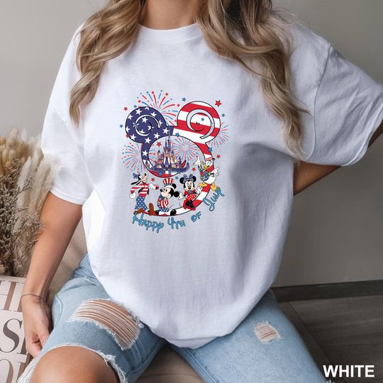 Discover Mickey & Friends Happy 4th Of July Shirt, Comfort Colors, Retro Disney Fourth Of July Shirt,Happy 4th Of July, Disney Family Trip Tee,132948