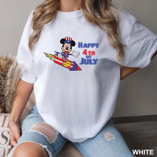 Discover Mickey Happy 4th of July Firework Shirt, Comfort Colors Shirt, Mickey USA Shirt