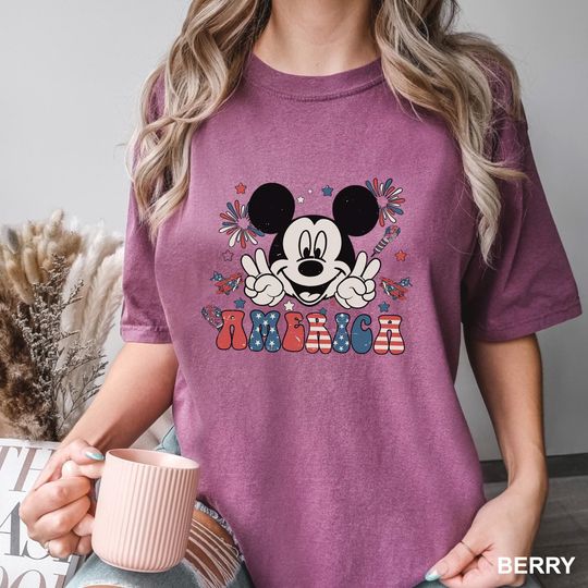 Discover Vintage Minnie America Shirt, Comfort Colors, Disney 4th Of July Shirt