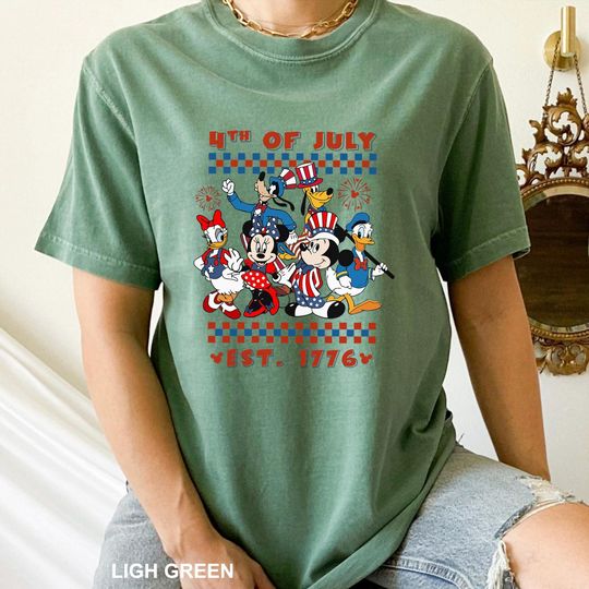 Discover Mickey & Friends Happy 4th Of July Shirt, Comfort Colors, Retro Disney Fourth Of July Shirt