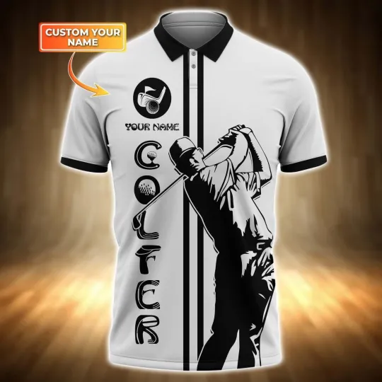 Discover Golf Polo Shirs With Custom Name Golf Outfit Sports Polo Shirts Gifts For Golf
