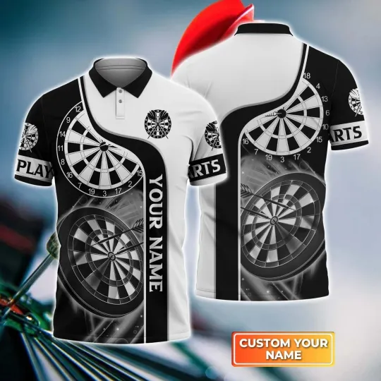 Discover Darts Player Personalized Name 3D Polo Shirt, Gift For Darts Player