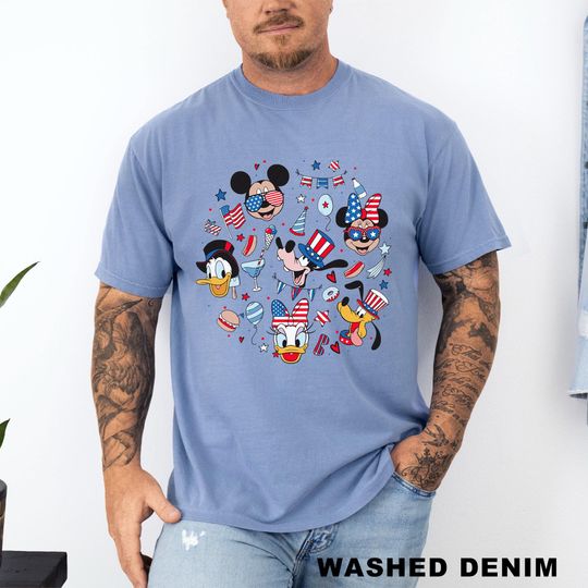 Discover Mickey & Friends Happy 4th Of July Shirt, Comfort Colors, Retro Disney Fourth Of July Shirt