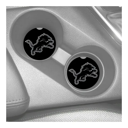 Discover Detroit Lions Black and Silver Custom Rubber Coasters