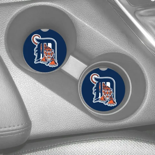 Discover DETROIT TIGERS SANDSTONE CAR COASTERS ABSORBENT SET (2)