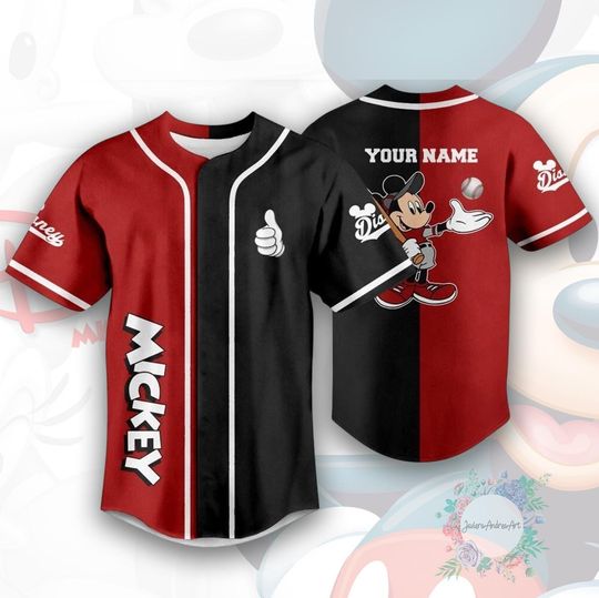 Discover Custom Disney Mickey Mouse Baseball Jersey, Disney Mickey Mouse Jersey, Disneyland Baseball Team Matching Outfit.