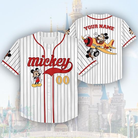 Discover Custom Disney Mickey Mouse Baseball Jersey, Disney Mickey Mouse Jersey, Disneyland Baseball Team Matching Outfit, Mickey Kid Adult Jersey.
