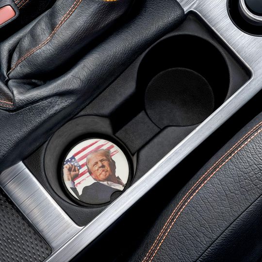 Discover Donald Trump Car Coaster - Funny White Elephant Gift, Vehicle Accessory