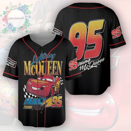 Discover Lightning Mcqueen Baseball Jersey, Rusteze Cars Jersey, Piston Cup Jersey, Pixar Cars Jersey.
