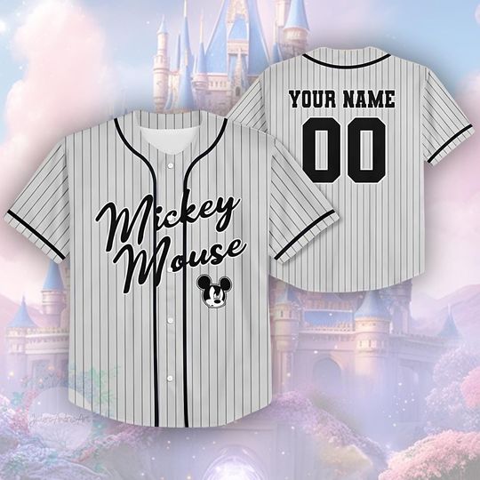 Discover Personalize Disney Mickey Mouse Baseball Jersey, Custom Disneyland Jersey, Baseball Team, Mickey Mouse Birthday.