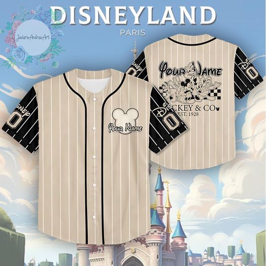 Discover Mickey & Co 1928 Baseball Jersey, Disneyland Jersey, Daisy Donald Goofy, Mickey And Friends Family Baseball Jersey.