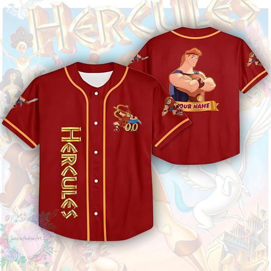 Discover Hercules Baseball Jersey, Disney Hercules Jersey, Hercules 1997 Jersey, Magic Kingdom Jersey, Disneyworld Jersey.