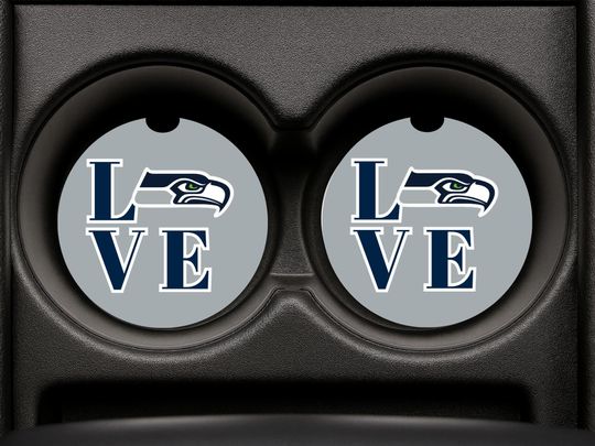 Discover Team Love Custom Seahawks Football Car Coaster