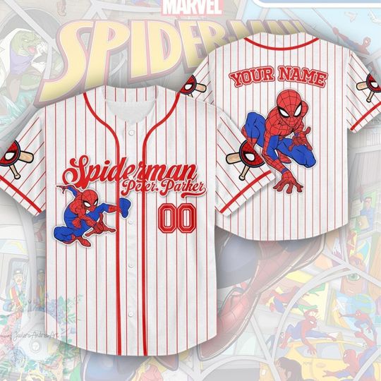 Discover Spiderman Peter Parker Jersey, Spiderman Kid Ault Jersey, Marvel Jersey,SpiderMan Retro Comics Book Cover Jersey, Fans Marvel Studios Jersey