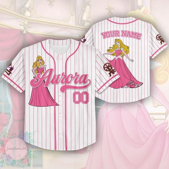 Aurora Princess Baseball Jersey, Sleeping Beauty Baseball Jersey, Vintage Disney Princess Shirt, Disney Aurora Shirt, Disney Girl Trip Shirt