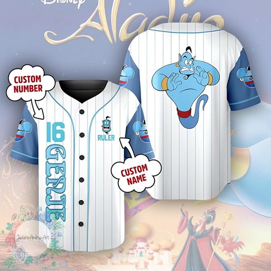 Discover Aladdin Genie Characters Baseball Jersey, Genie Character, Disney Genie, Genie Baseball Jersey, Genie Kid Adult Jersey.
