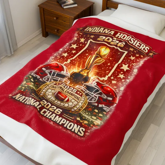 Discover Indiana Hoosiers Football 2026 National Champions Velveteen Plush Blanket