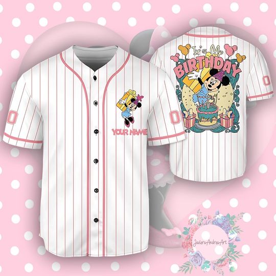 Discover Disney Minnie Mouse Birthday Girl Baseball Jersey, Minnie Mouse Baseball Jersey, Minnie Matching Gift For Girl.