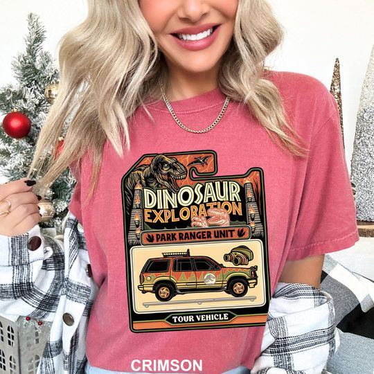 Discover Dinosaur Exploration Vehicle Shirt, Comfort Colors, Park Ranger Unit Shirt