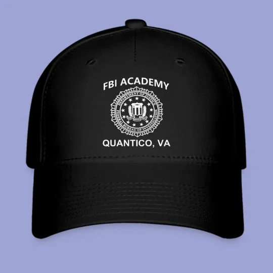 FBI Academy Quantico VA Black Twill Cap Baseball Cap