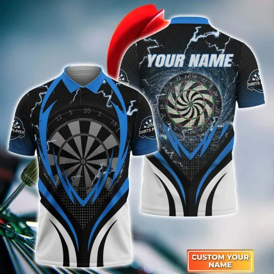 Discover Dartboard Whirlpool Personalized Name 3D Polo Shirt, Polo Shirt For Men's