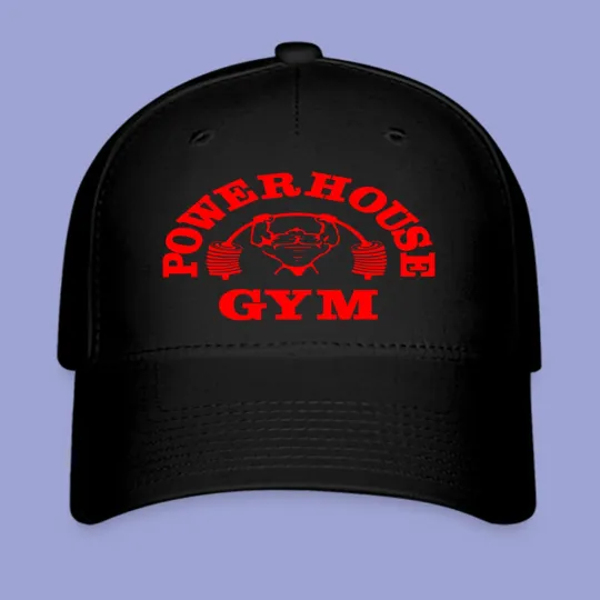 Powerhouse Gym Red and Black Twill Baseball Cap