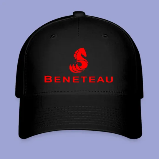 Discover Beneteau Yachts Sailboat Cap Twill Baseball Hat Red Black