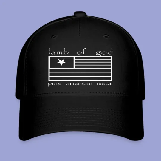 Discover Lamb of God Flag Black Twill Baseball Cap