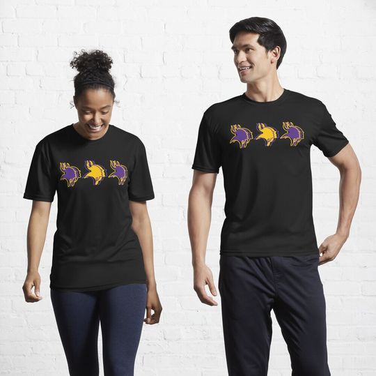 Minnesota Vikings Pattern, White Background Active T-Shirt