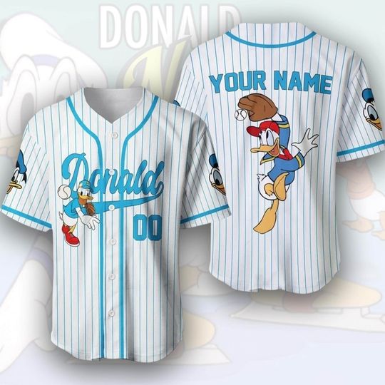 Discover Custom Disney Donald Duck Collection Baseball Jersey, Disneyland Team Matching Outfit,Disney Donald Duck Jersey.