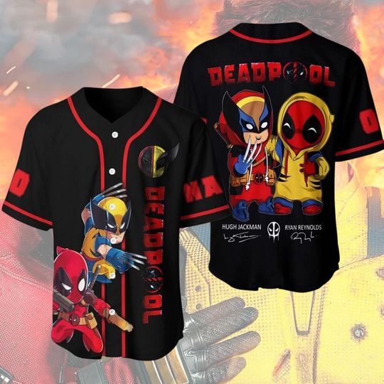 Discover Disney Marvel Deadpool Baseball Jersey, Deadpool Baseball Jersey, Marvel Jersey Kid Adult Baseball Jersey