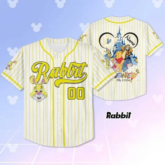Discover Personalized Winnie The Pooh Rabbit & Friends Trip 2026 Baseball Jersey Shirt