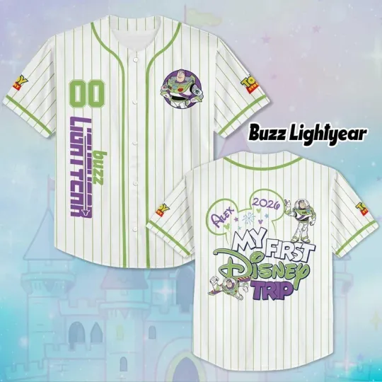 Discover Personalized Toy Story Buzz Lightyear My First Trip 2026 Baseball Jersey Shirt