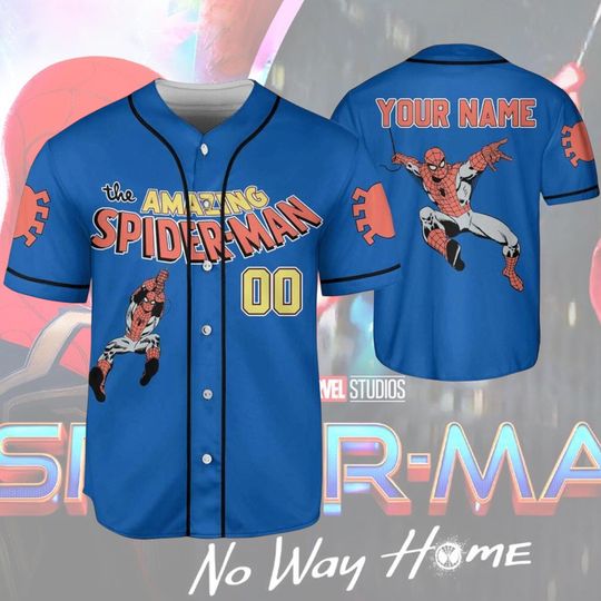 Discover Retro Marvel The Amazing Spider-Man Baseball Jersey, MCU Fans Marvel Studios Disneyland Family Vacation Holiday Gift