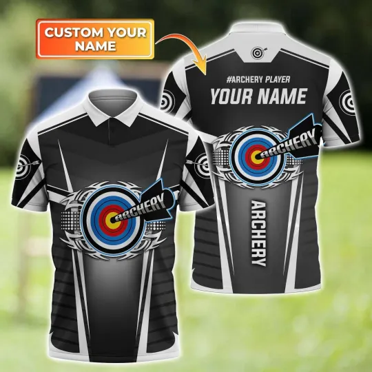 Discover Archery Polo Shirt, White Sports Polo Shirt For Archery Lover Outfit For Men And