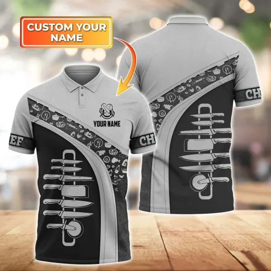 Discover Custom name Chef polo Shirts for Men, Chef cook shirt, Gift for Master chef_9987
